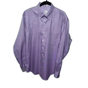 Peter Millar Nanoluxe Purple Check Button-Up Shirt Men’s Size L